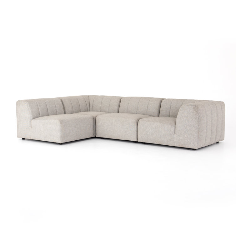 Gwen Gray Wood Frame Outdoor Sectional with Cushions