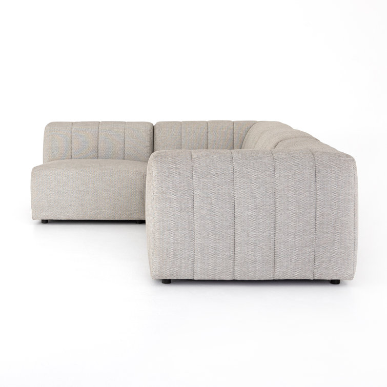 Gwen Gray Wood Frame Outdoor Sectional with Cushions