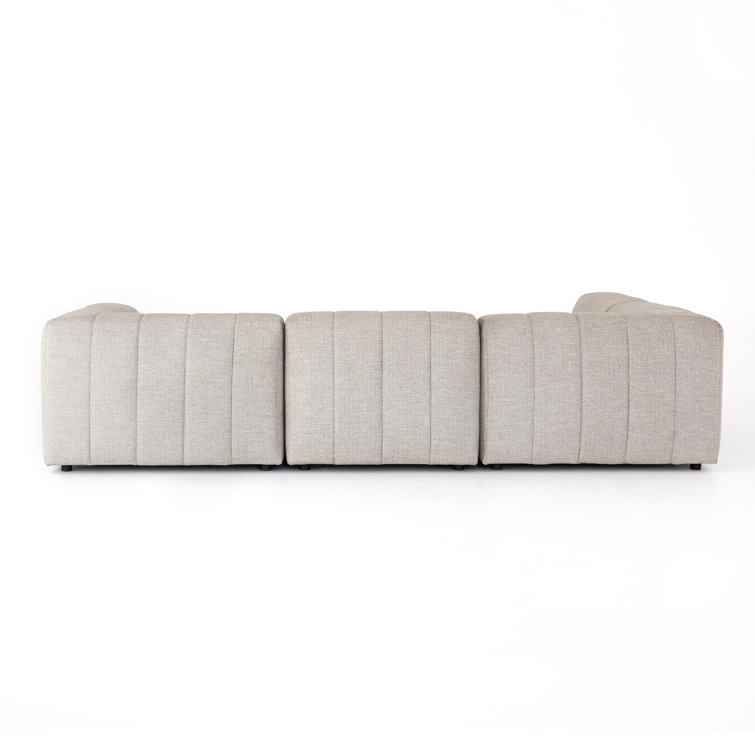 Gwen Gray Wood Frame Outdoor Sectional with Cushions