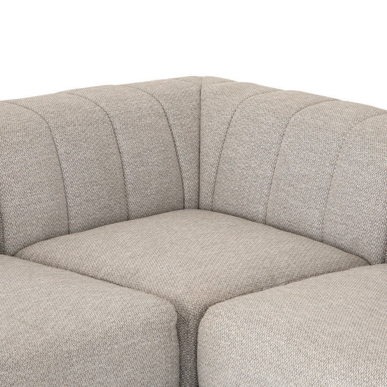 Gwen Gray Wood Frame Outdoor Sectional with Cushions