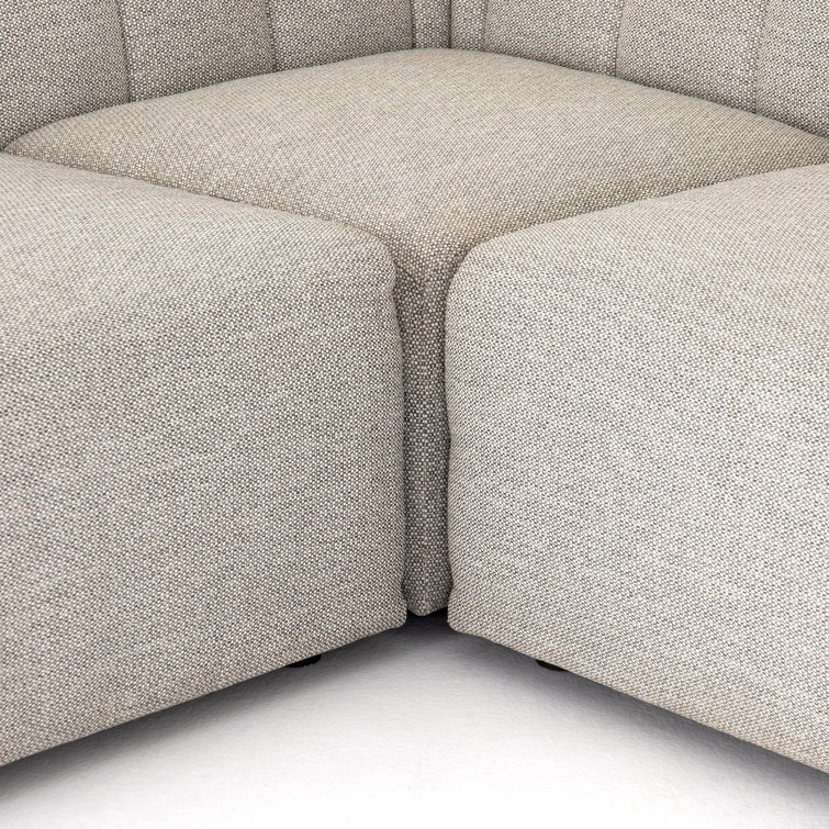 Gwen Gray Wood Frame Outdoor Sectional with Cushions