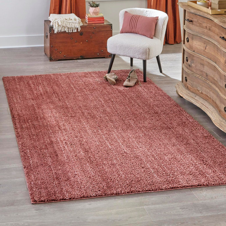 Pomegranate Red 10' x 14' Shag Synthetic Area Rug