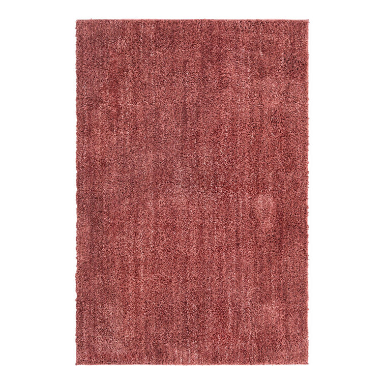4' x 6' Pomegranate Red Synthetic Shag Rug