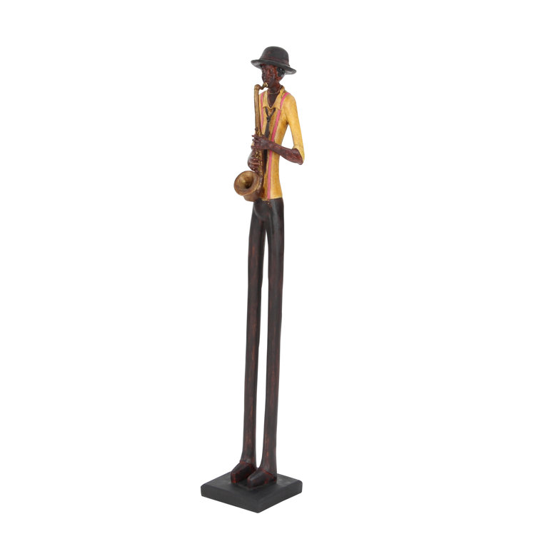 Eclectic Long-Legged Jazz Band Musician Glass Sculptures, 24" Set of 4