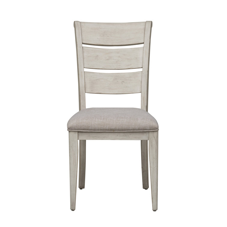 Farmhouse Antique White and Chestnut 5-Piece Pedestal Dining Set