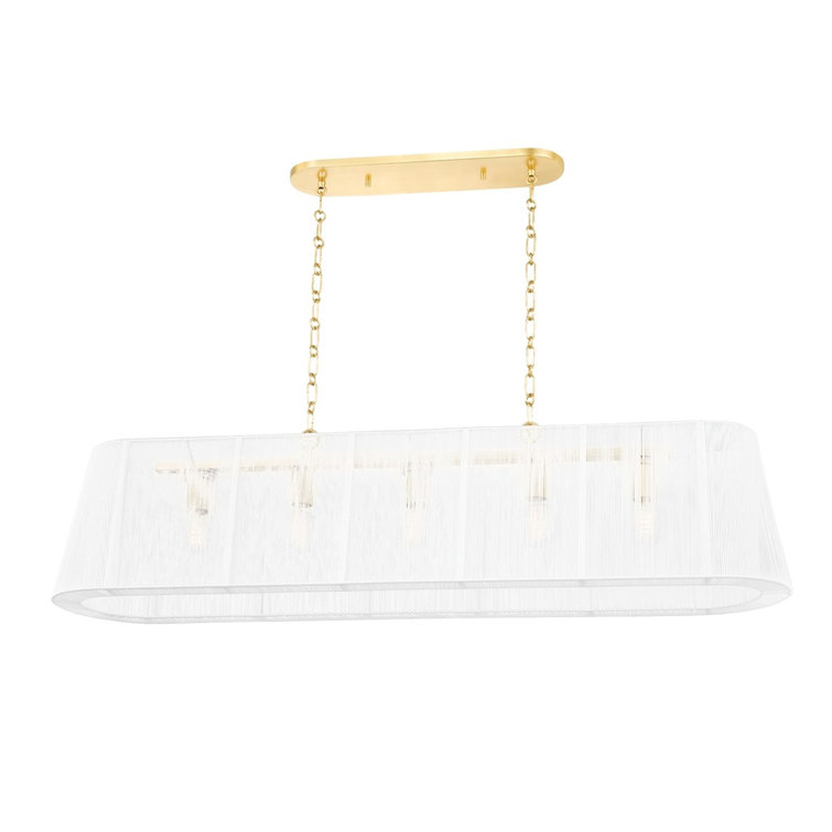 Verona Beach Aged Brass 5-Light Island Pendant