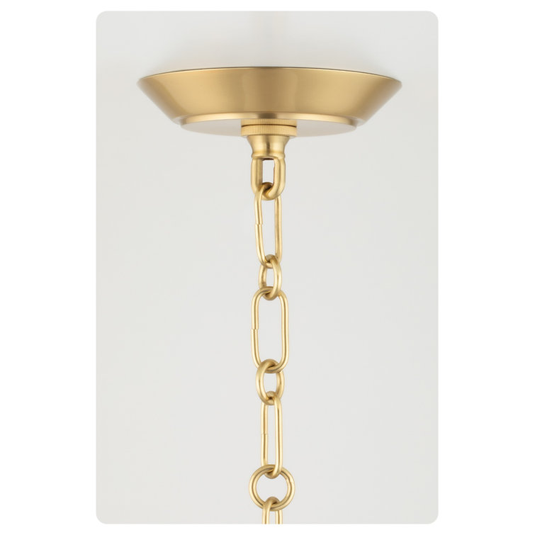 Debi Aged Brass 4-Light Indoor/Outdoor Drum Pendant with Linen Shade