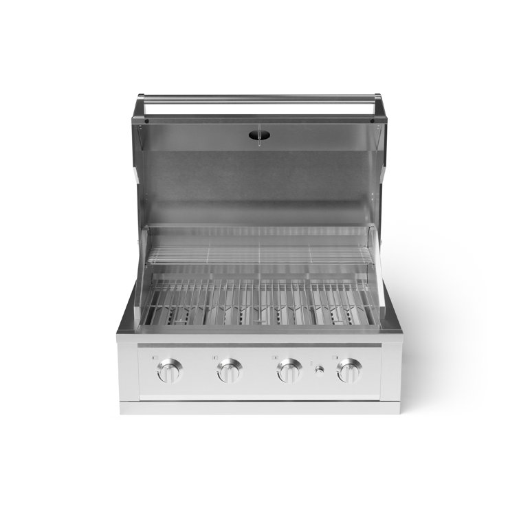 33-Inch Stainless Steel Natural Gas Grill Cart with Side Burner