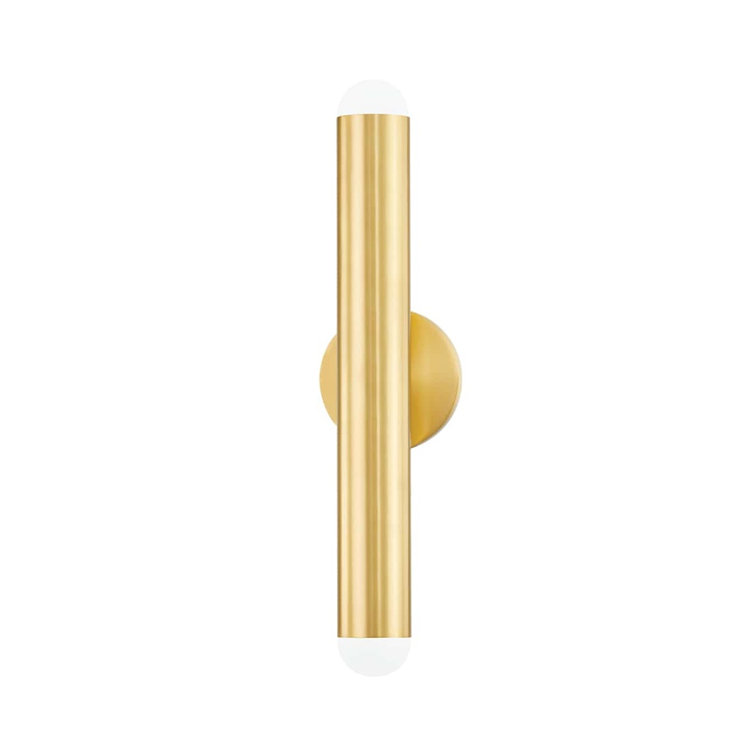 Aged Brass Cylinder Dimmable 2-Light Wall Sconce