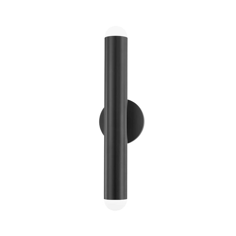 Taylor Soft Black Cylinder 2-Light Wall Sconce