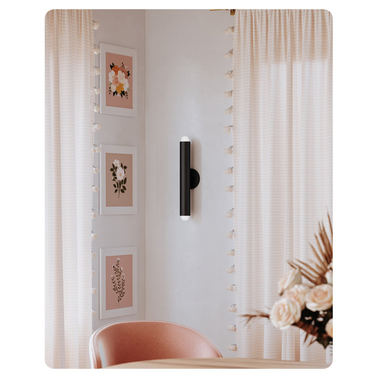 Taylor Soft Black Cylinder 2-Light Wall Sconce