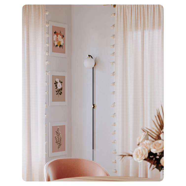 Aged Brass & Soft Black Dimmable Wall Sconce with White Glass Shade