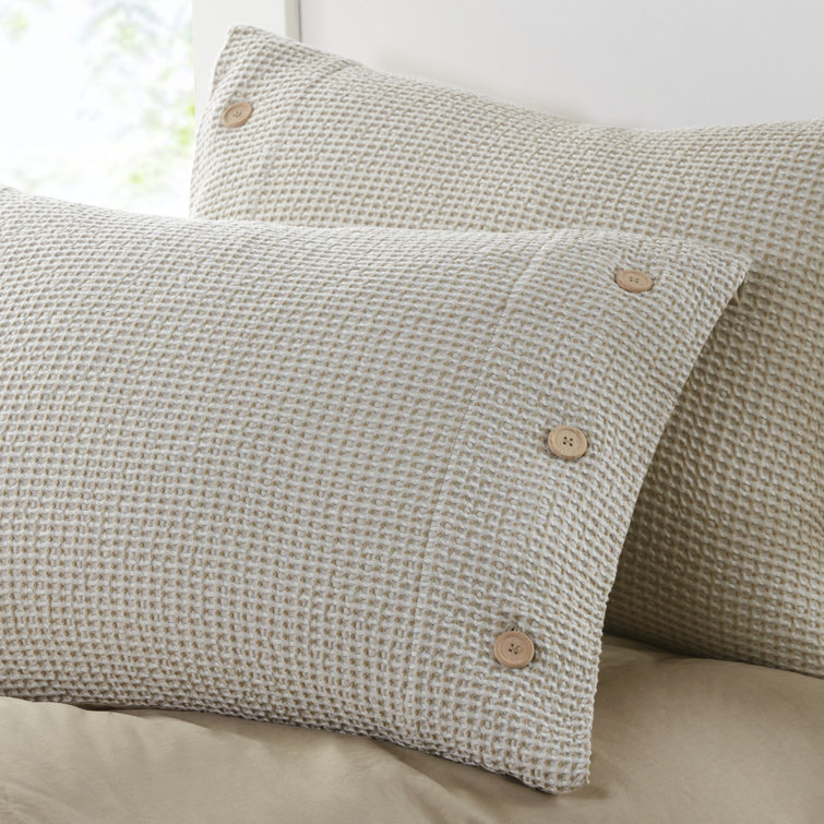 Full Tan Microfiber Waffle Weave Comforter Set