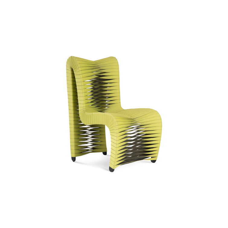 High Back Green Cotton Upholstered Wood Side Chair