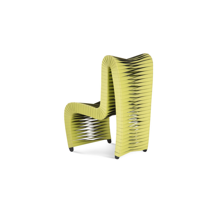 High Back Green Cotton Upholstered Wood Side Chair