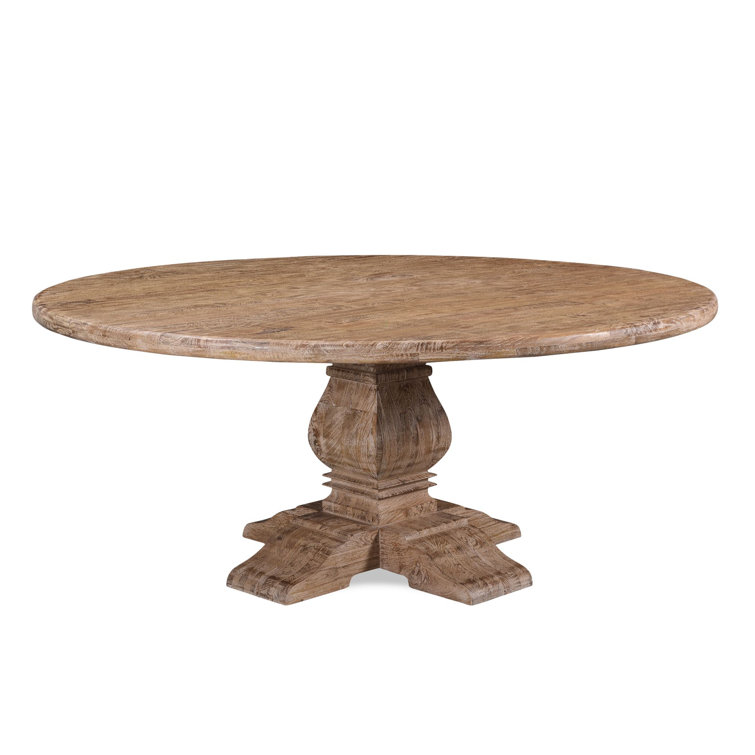 San Rafael 72" Round Natural Mango Wood Pedestal Dining Table