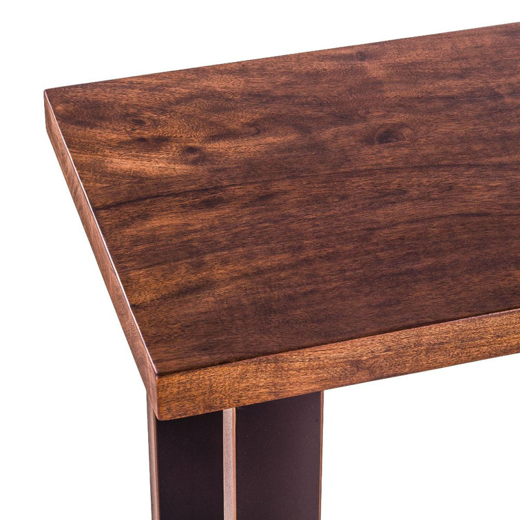 Walnut Acacia Wood Rectangular Dining Table with Antique Zinc Legs