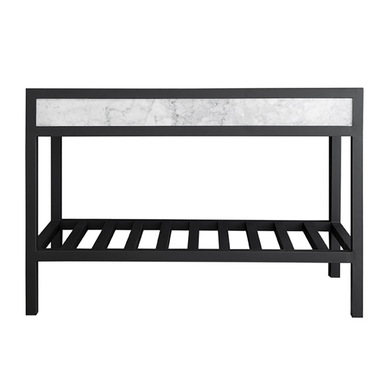 Cuzco 48" Freestanding Single Vanity Base in Black Marble