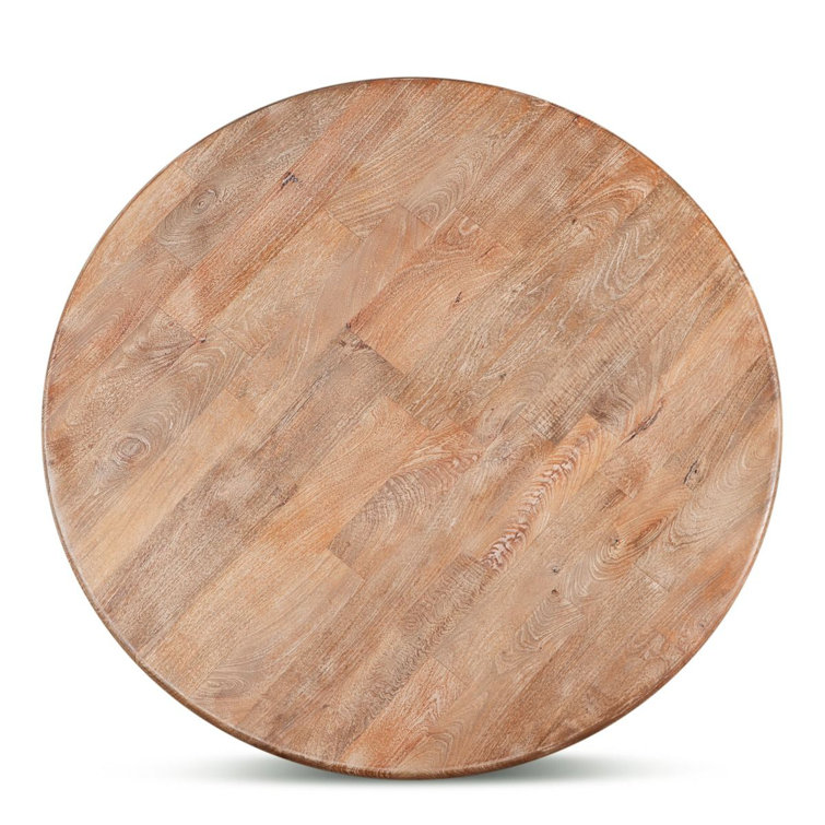 San Rafael 72" Round Natural Mango Wood Pedestal Dining Table