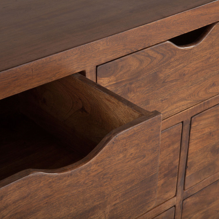 Mid-Century Transitional Walnut Dresser with Sleek Cut-Out Handles