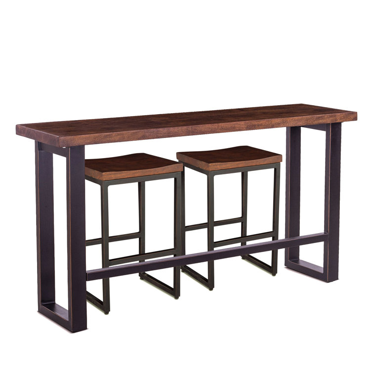Walnut Acacia Wood Rectangular Dining Table with Antique Zinc Legs