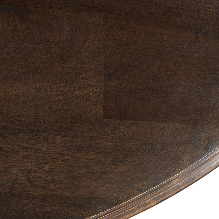 Vintage Brown Round Mango Wood Pedestal Dining Table
