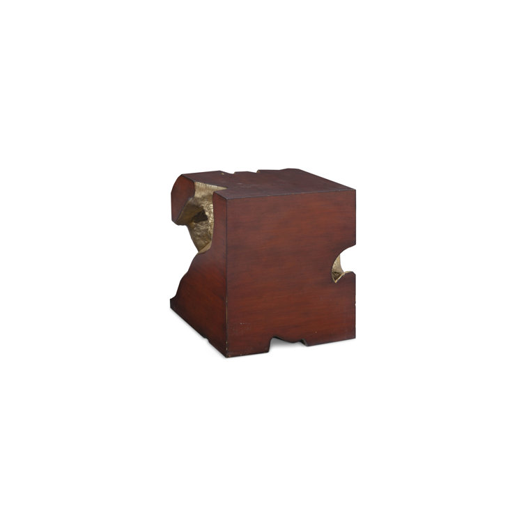 Gold Leaf Resin Freeform Decorative Stool