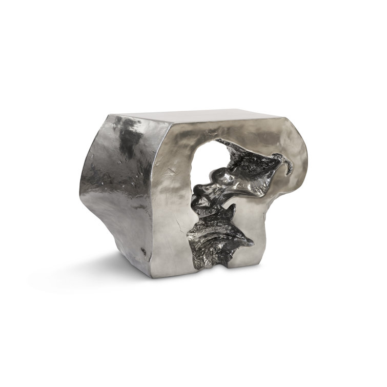 Liquid Silver Contemporary Rectangular Console Table