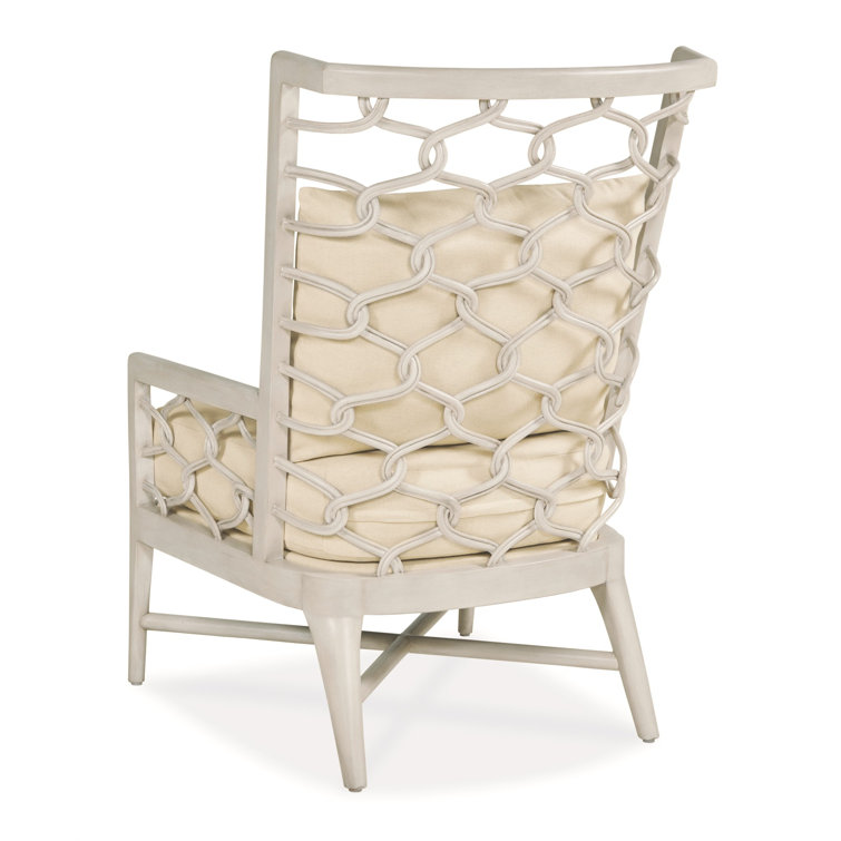 Peninsula Flax Linen Blend & Solid Wood Armchair with Down Cushions