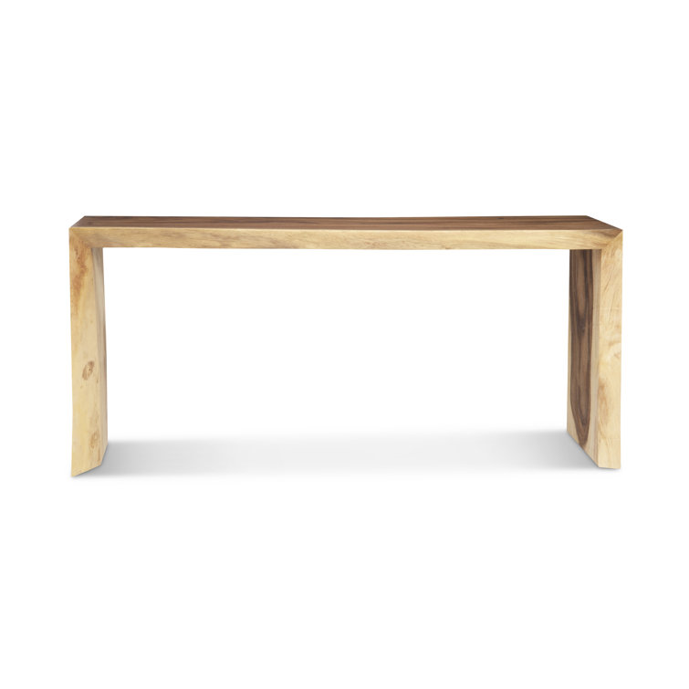 Waterfall 66" Brown Wood and Metal Rectangular Console Table