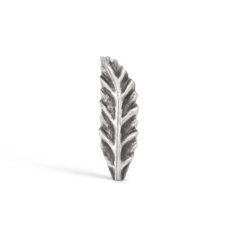 Small Silver Artisan-Grade Resin Leaf Wall Décor