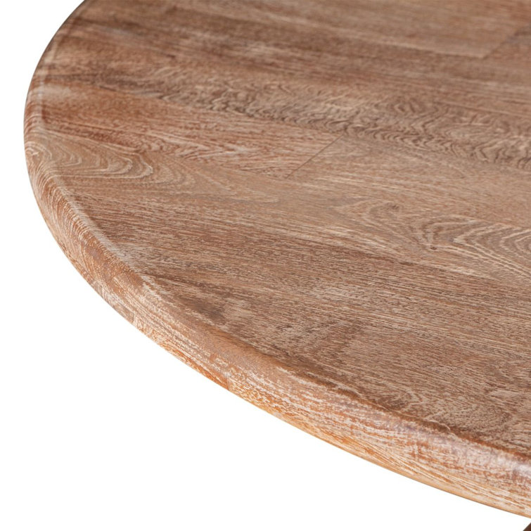 San Rafael 72" Round Natural Mango Wood Pedestal Dining Table
