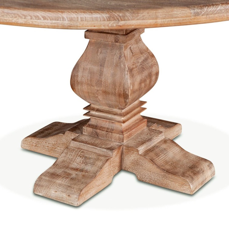 San Rafael 72" Round Natural Mango Wood Pedestal Dining Table