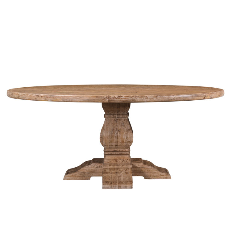 San Rafael 72" Round Natural Mango Wood Pedestal Dining Table