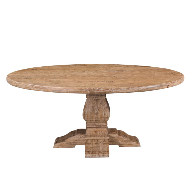 San Rafael 72" Round Natural Mango Wood Pedestal Dining Table