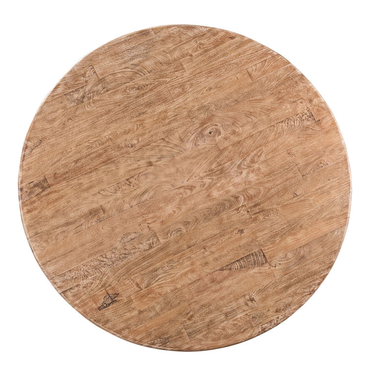 San Rafael 72" Round Natural Mango Wood Pedestal Dining Table