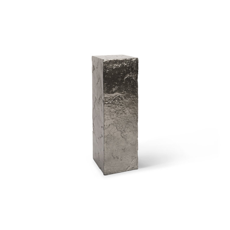 Contemporary Liquid Silver Metal Pedestal - 39" H x 13" W