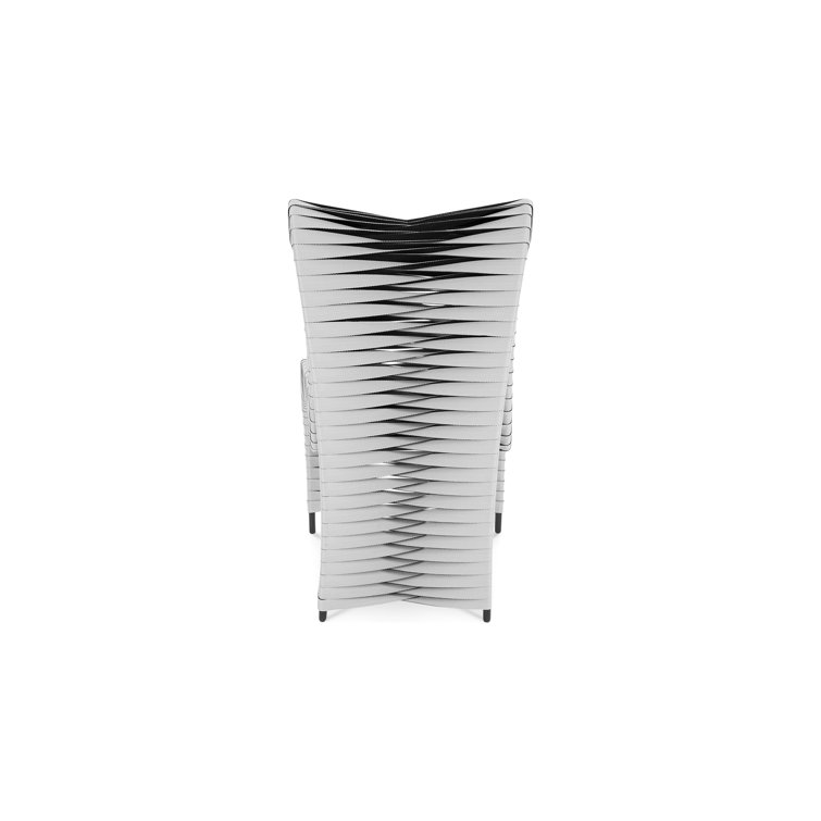 High-Back Contemporary Gray and Black Woven Side Chair