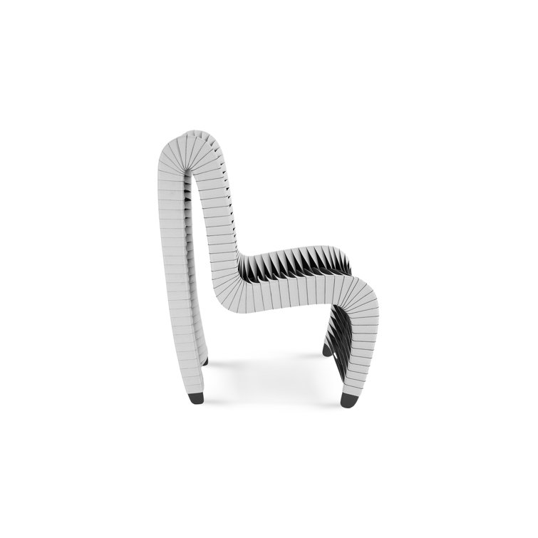 High-Back Contemporary Gray and Black Woven Side Chair