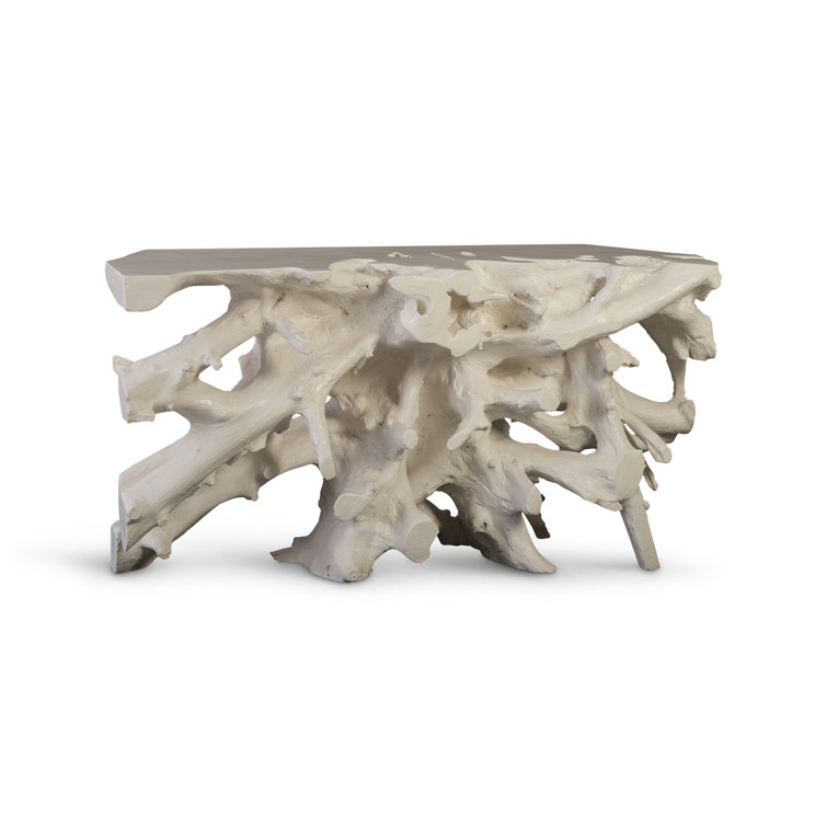 White Sculptural Root Console Table