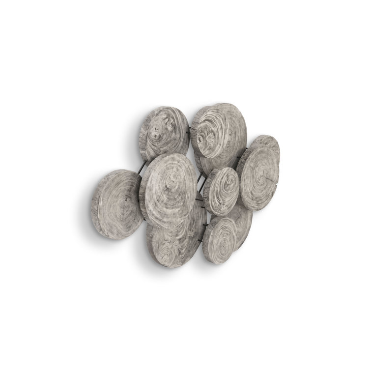Gray Mango Wood Asymmetrical Wall Art Decor