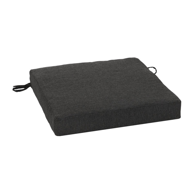 Ink Charcoal Black Recycled Fabric Outdoor Dining Chair Cushion