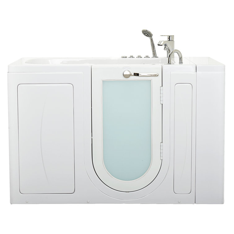 52'' x 32'' White Acrylic Walk-In Bathtub with Hydro Massage