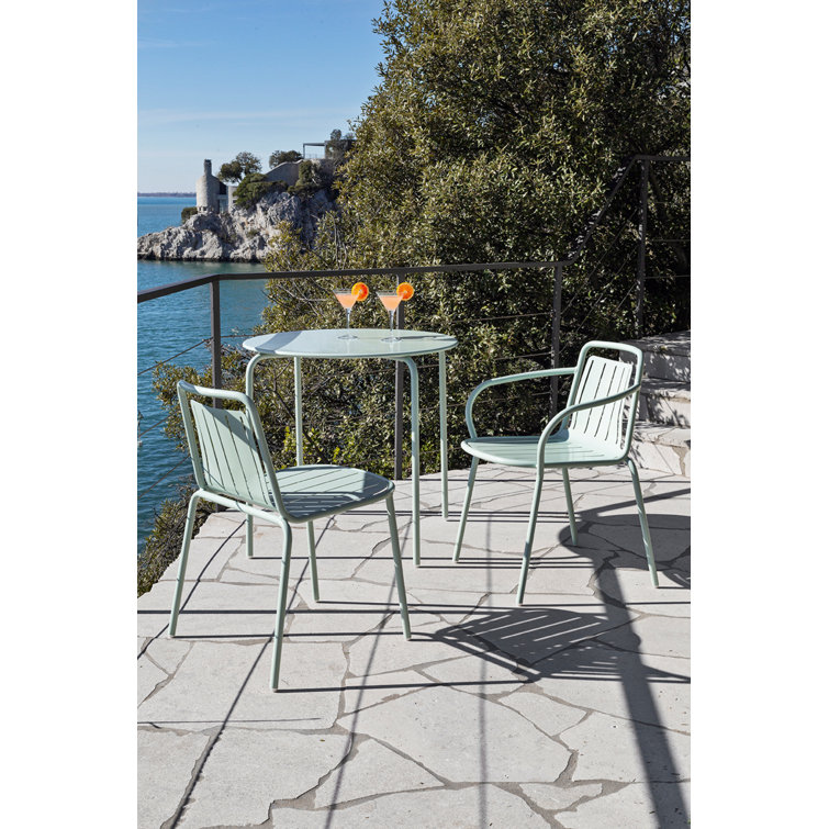 Matt Optic White Metal Outdoor Stacking Chair