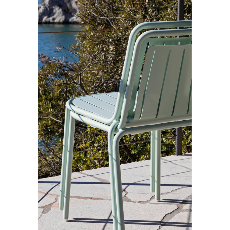 Matt Optic White Metal Outdoor Stacking Chair