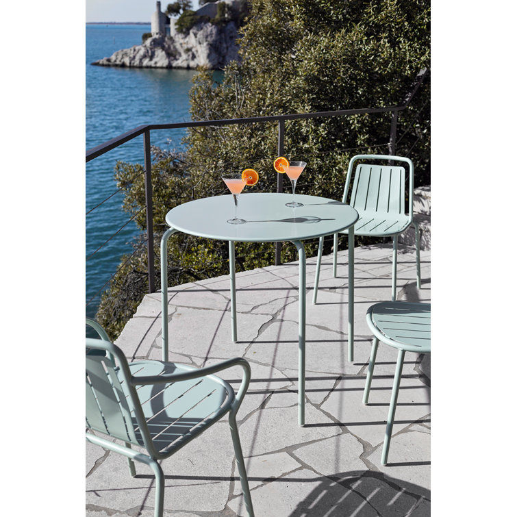Matt Optic White Metal Outdoor Stacking Chair