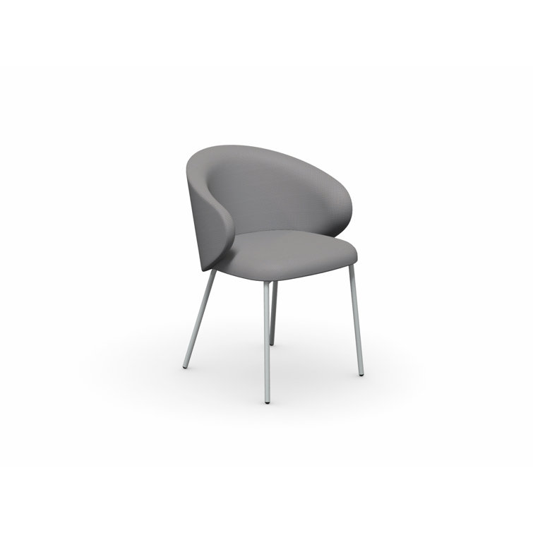 Tuka White Metal Frame Dining Chair with Sand Cushions