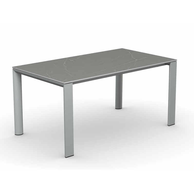 Optic White & Piasentina Grey Extending Ceramic Dining Table