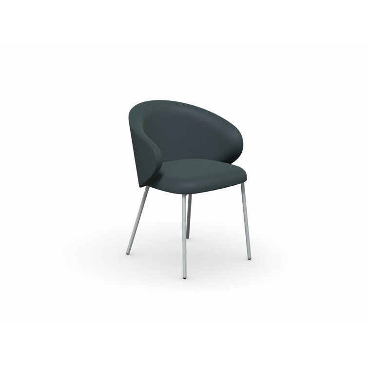 Optic White and Thyme Green Metal Dining Chair with Cushions