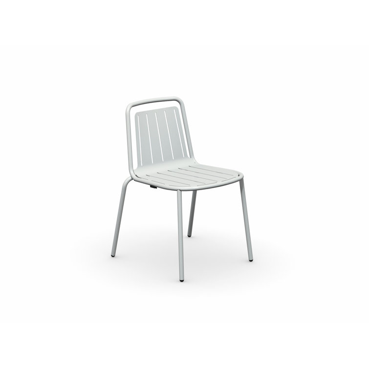 Matt Optic White Metal Outdoor Stacking Chair